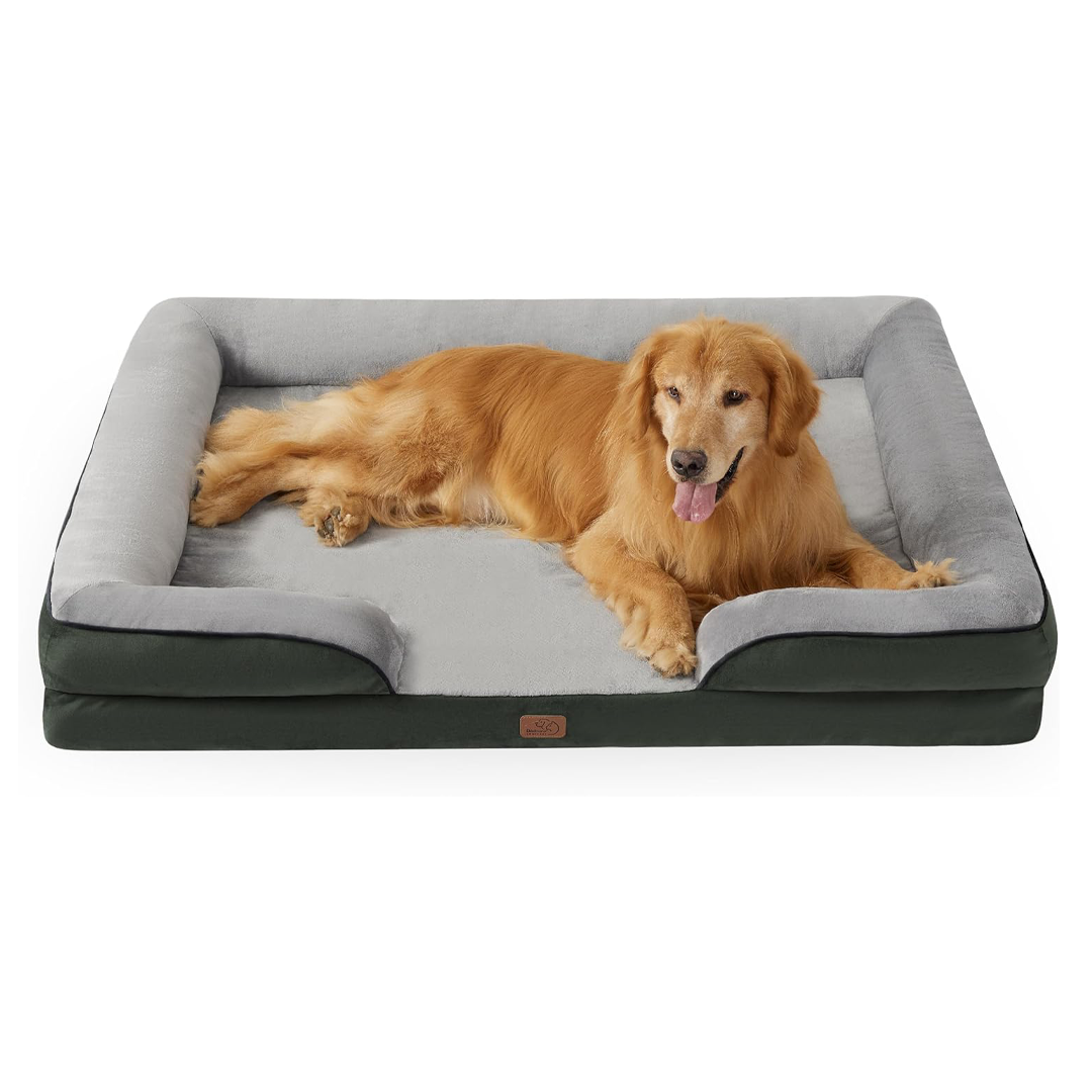 Orthopedic Dog Bed with Waterproof Liner & Washable Cover | Memory Foam Pet Sofa Bed