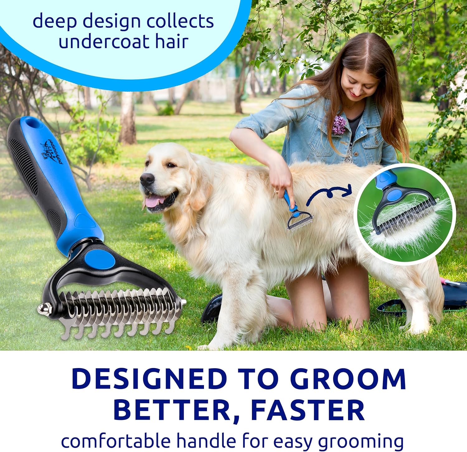 USPetShop Pet Hair Dematting Comb for Dogs & Cats