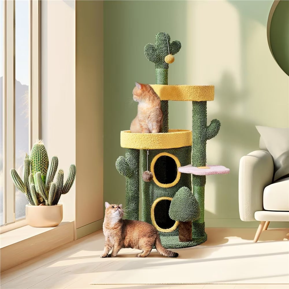 Oasis Cat Tree Tower with Scratching Posts & Cozy Condos