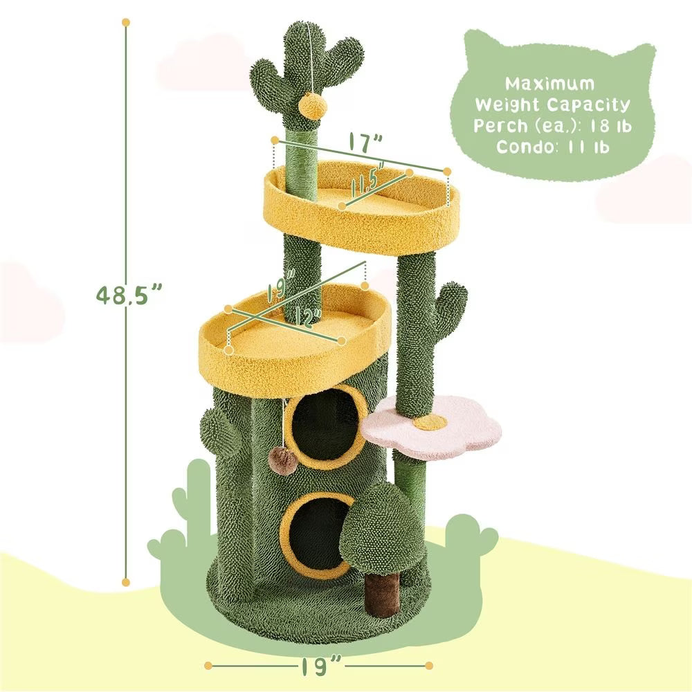Oasis Cat Tree Tower with Scratching Posts & Cozy Condos