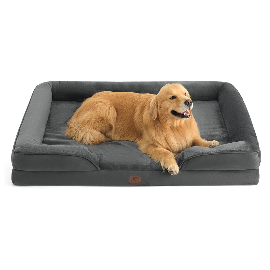 Orthopedic Dog Bed with Waterproof Liner & Washable Cover | Memory Foam Pet Sofa Bed