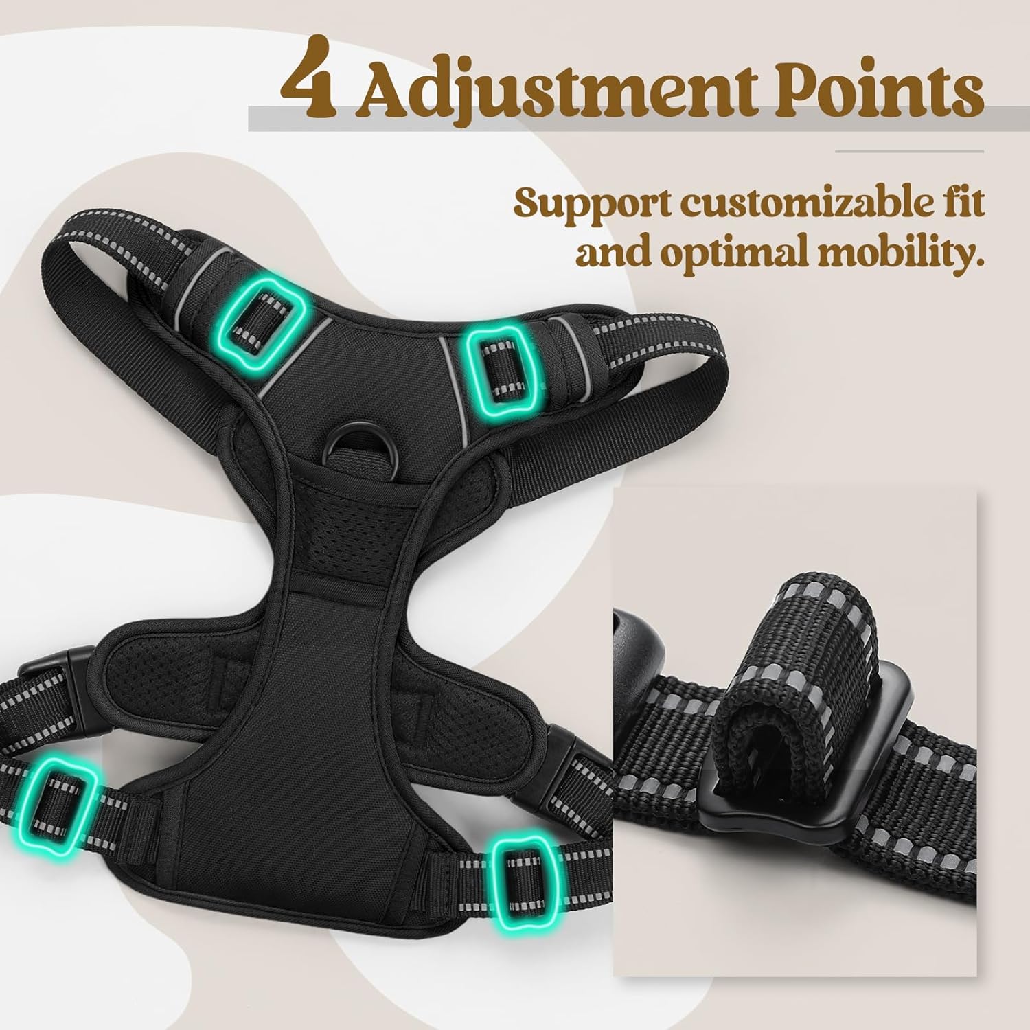 No-Pull Adjustable Dog Harness with Reflective Straps