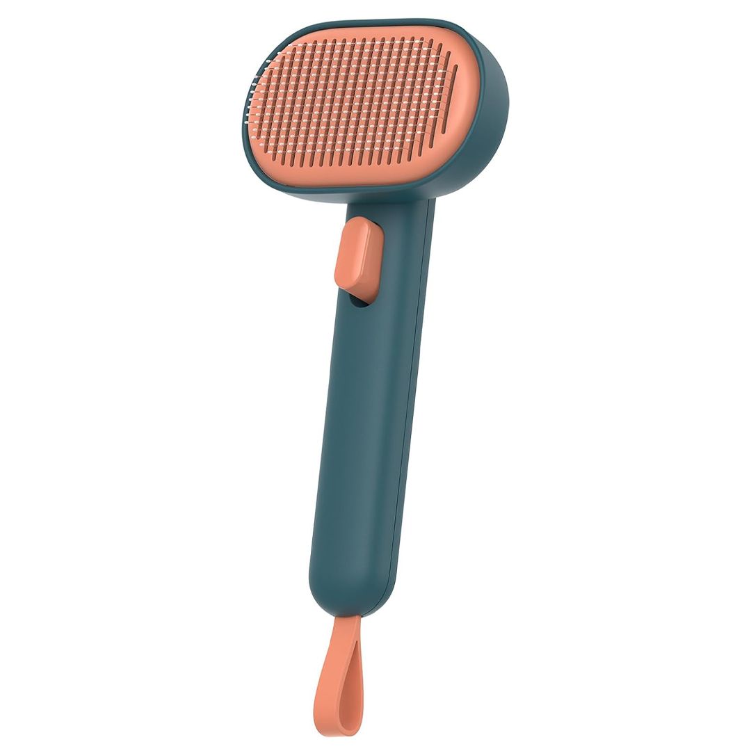 Self-Cleaning Slicker Brush for Dogs & Cats | Gentle Pet Grooming & Deshedding Brush