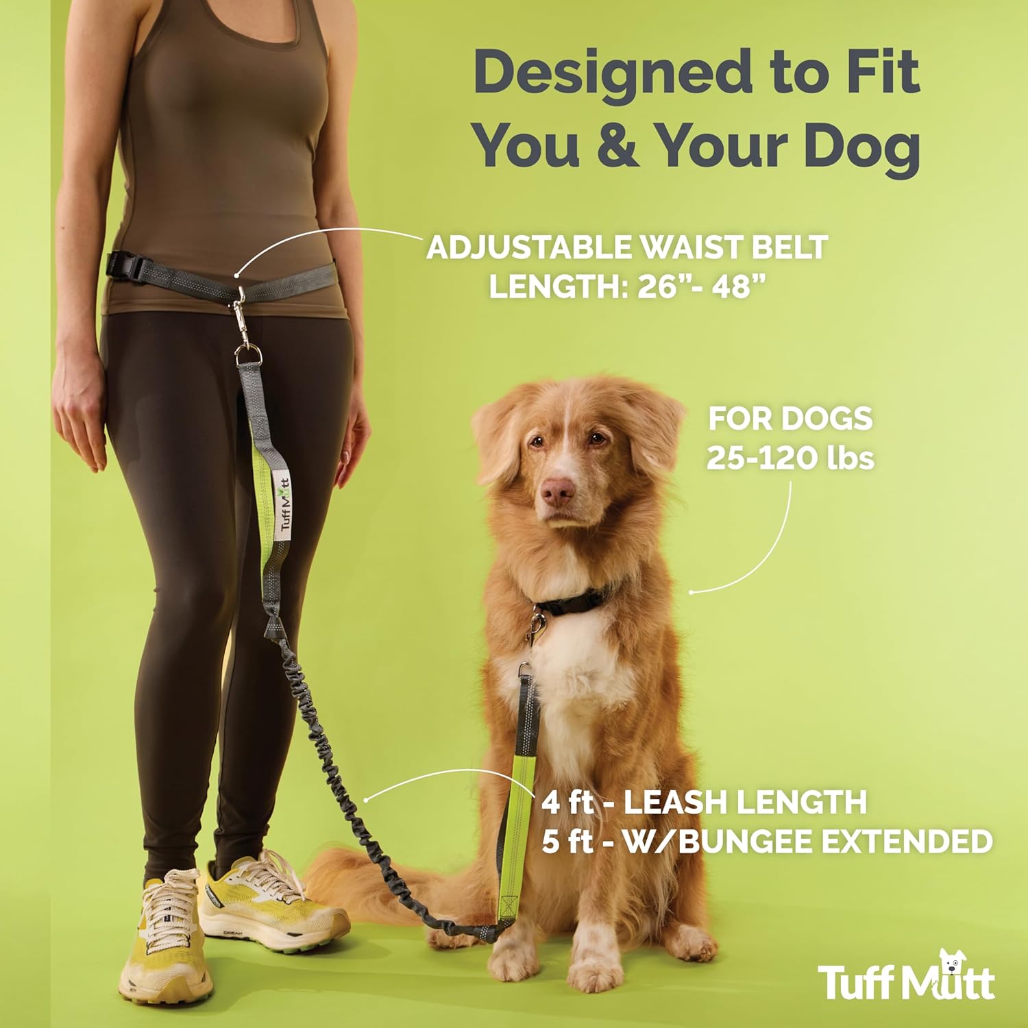 Heavy Duty Dual Handle Dog Leash | Reflective, Shock-Absorbing & Adjustable