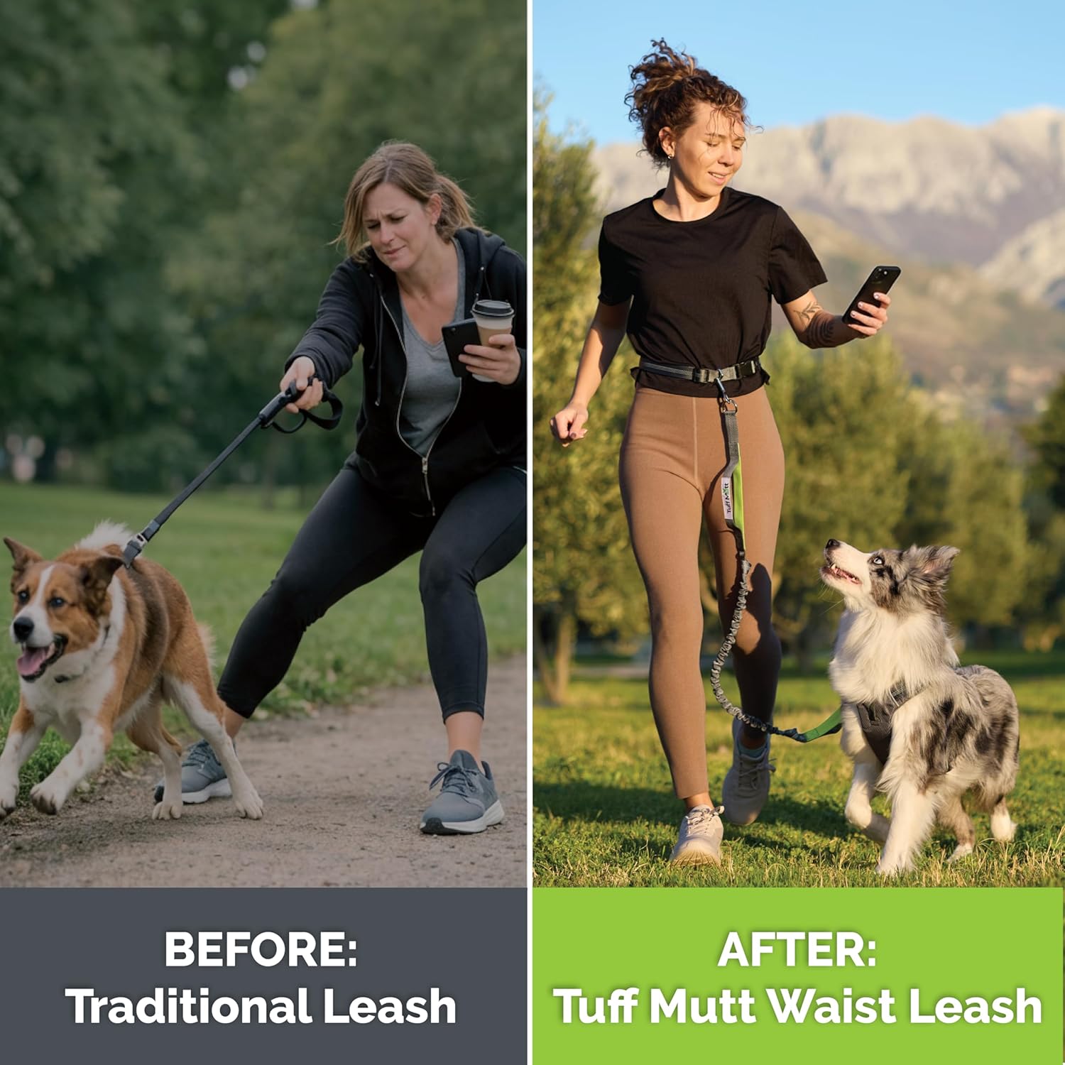 Heavy Duty Dual Handle Dog Leash | Reflective, Shock-Absorbing & Adjustable