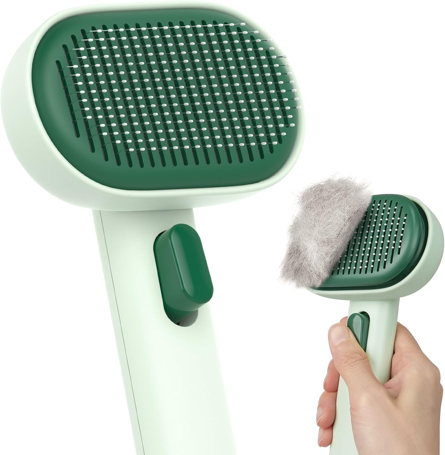Self-Cleaning Slicker Brush for Dogs & Cats | Gentle Pet Grooming & Deshedding Brush