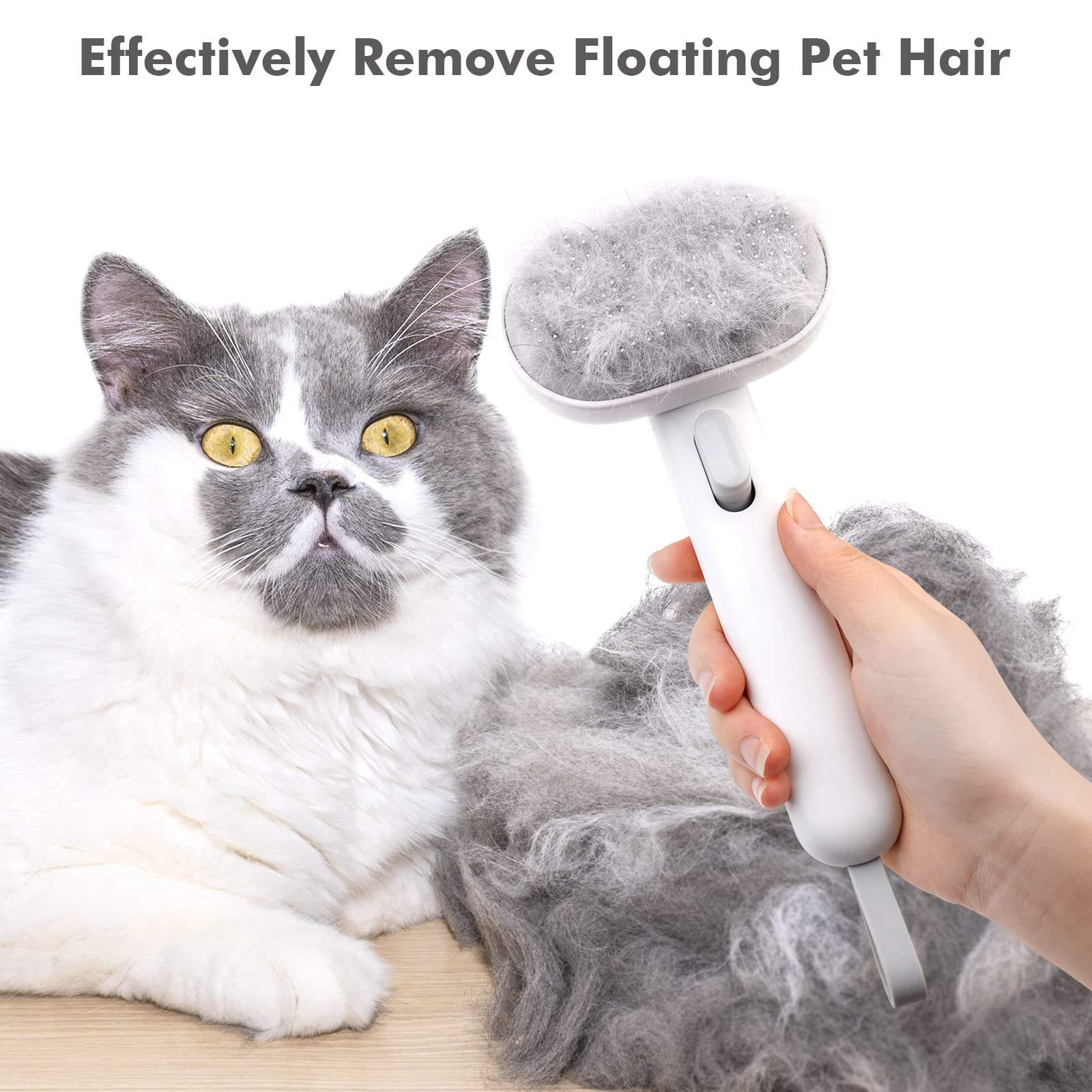 Self-Cleaning Slicker Brush for Dogs & Cats | Gentle Pet Grooming & Deshedding Brush