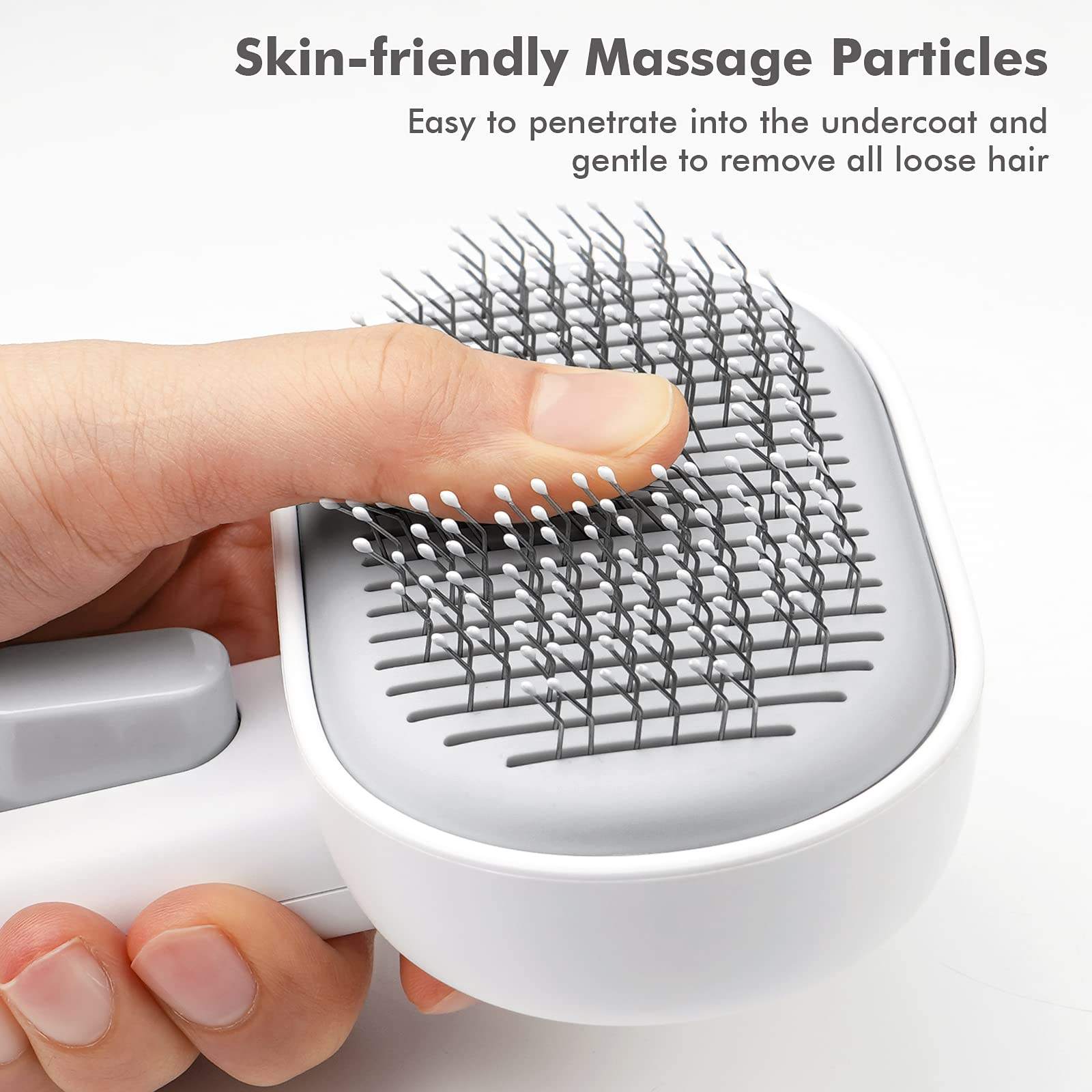 Self-Cleaning Slicker Brush for Dogs & Cats | Gentle Pet Grooming & Deshedding Brush