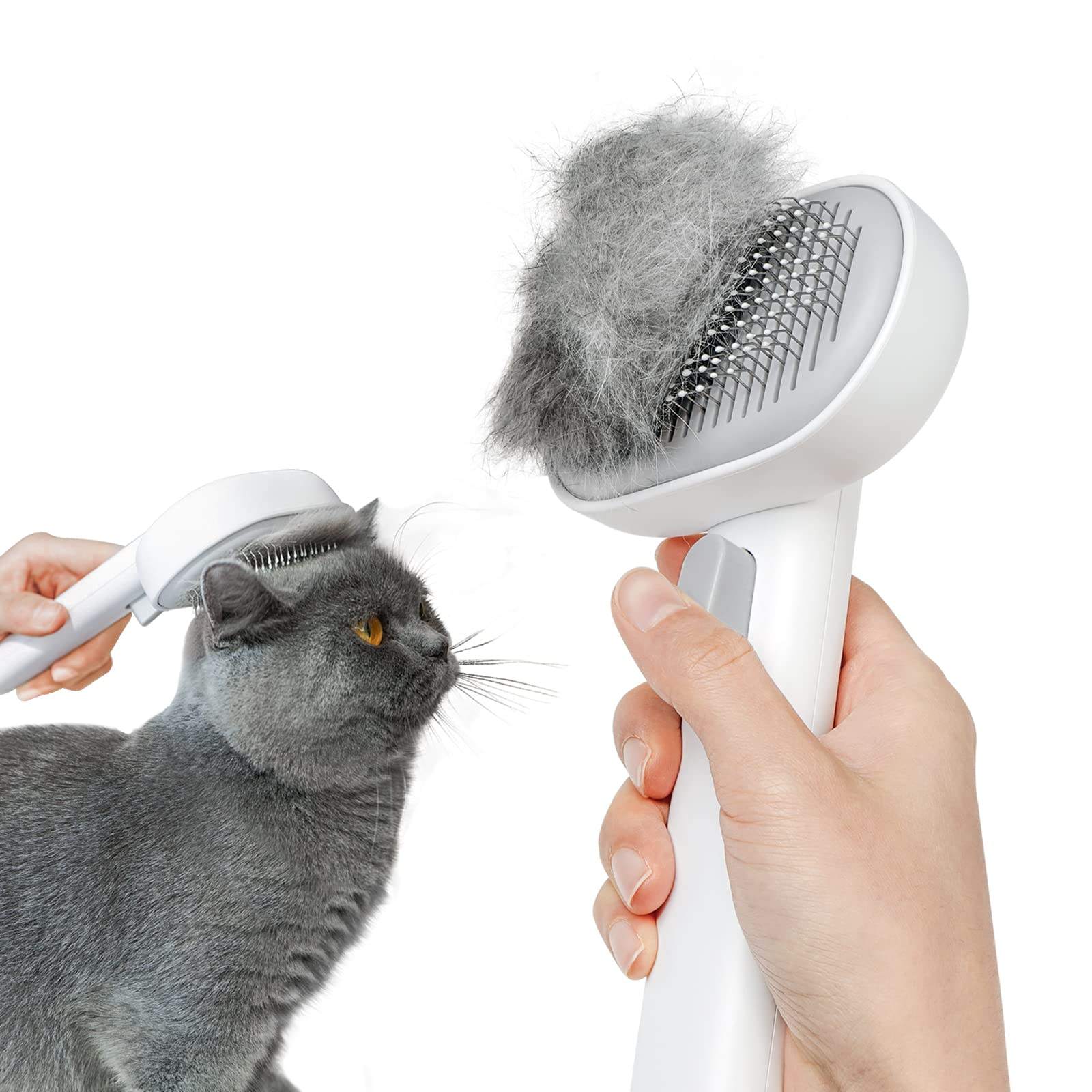 Self-Cleaning Slicker Brush for Dogs & Cats | Gentle Pet Grooming & Deshedding Brush