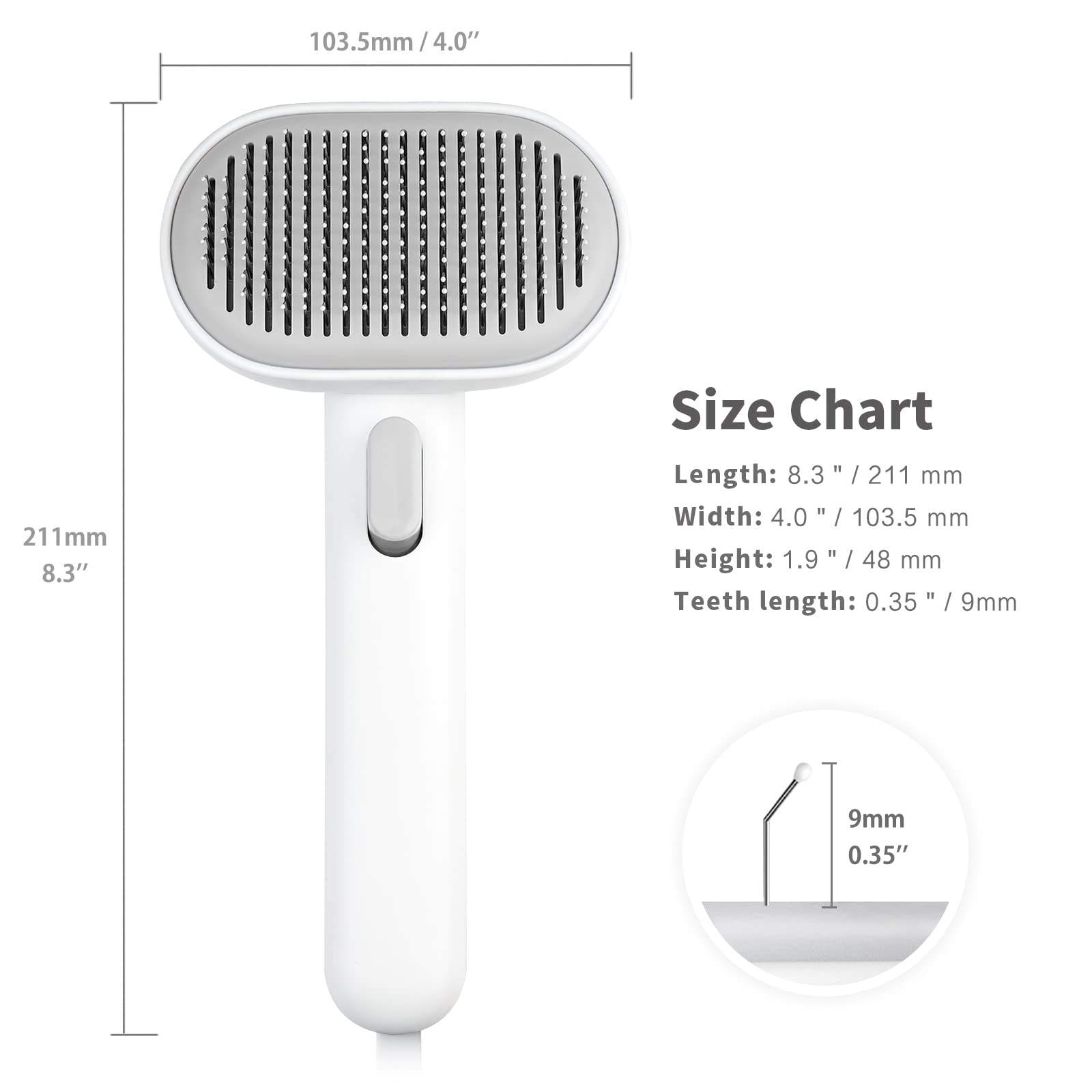 Self-Cleaning Slicker Brush for Dogs & Cats | Gentle Pet Grooming & Deshedding Brush