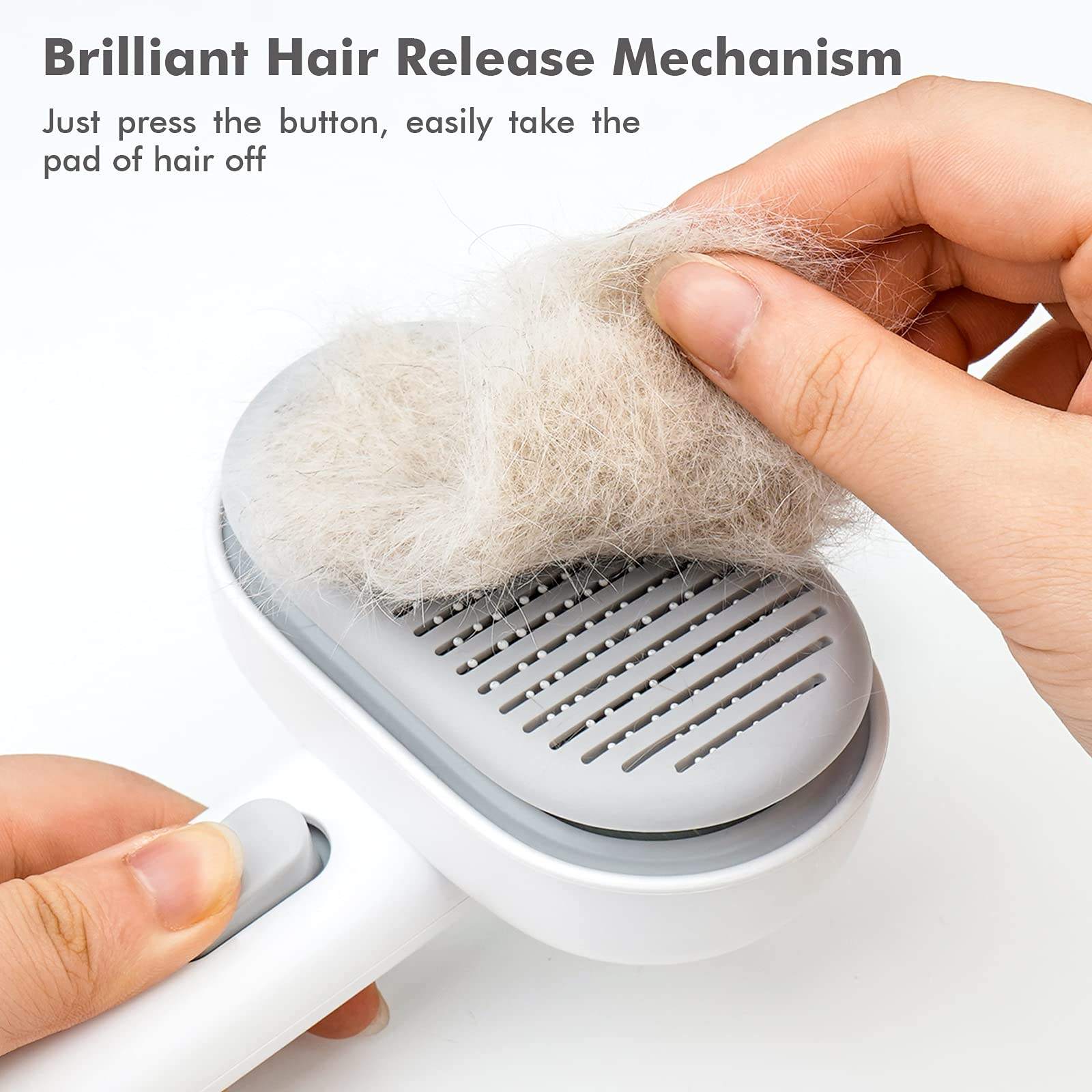 Self-Cleaning Slicker Brush for Dogs & Cats | Gentle Pet Grooming & Deshedding Brush