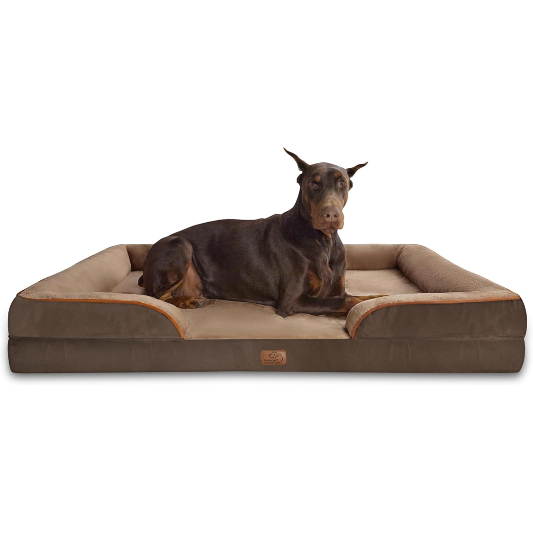 Orthopedic Dog Bed with Waterproof Liner & Washable Cover | Memory Foam Pet Sofa Bed