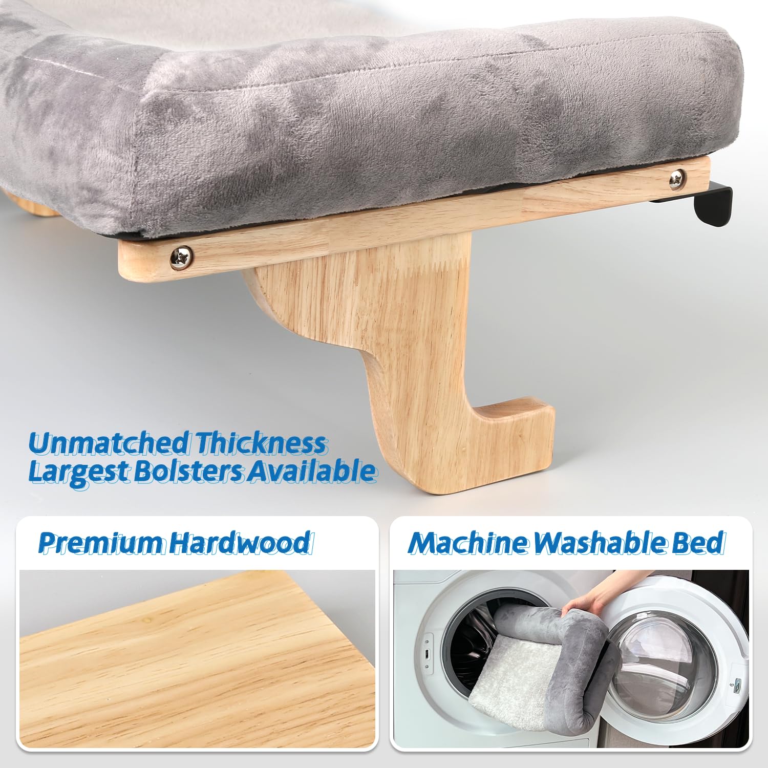 Cat Window Hammock with Bolster Bed | Elevated Window Perch for Indoor Cats