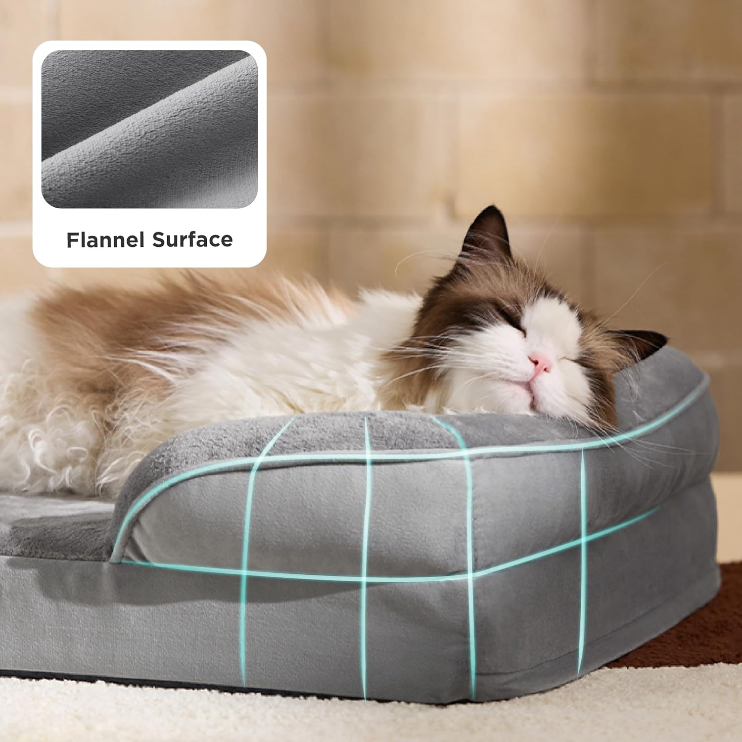 Orthopedic Dog Bed with Waterproof Liner & Washable Cover | Memory Foam Pet Sofa Bed